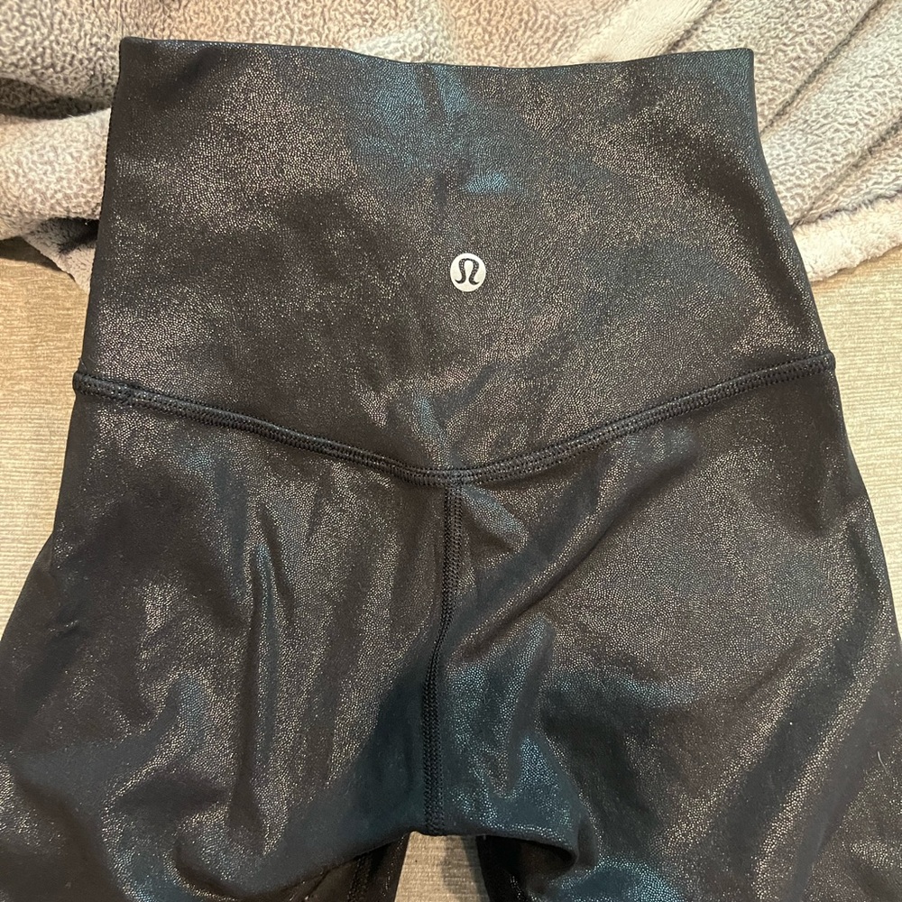 Lululemon align Black shiny biker shorts